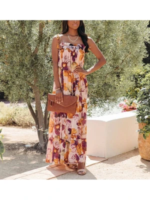 LA Angels Sukienka w kolorze beżowym ze wzorem rozmiar: L