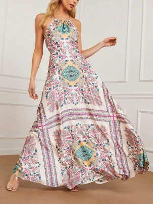 LA Angels Sukienka w kolorze biało-zielono-różowym rozmiar: S