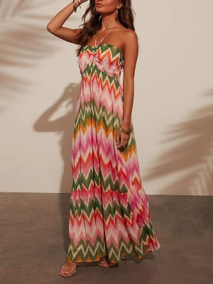 LA Angels Sukienka w kolorze zielono-pomarańczowo-jasnoróżowym rozmiar: L
