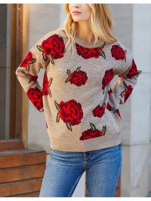 LA Angels Sweter w kolorze beżowo-czerwonym rozmiar: XL