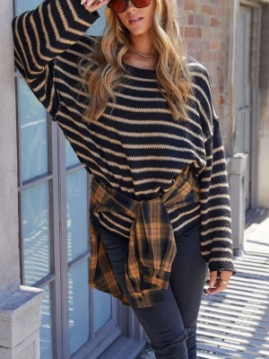 LA Angels Sweter w kolorze czarno-karmelowym rozmiar: L