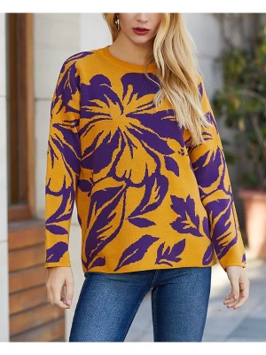 LA Angels Sweter w kolorze musztardowo-fioletowym rozmiar: XL