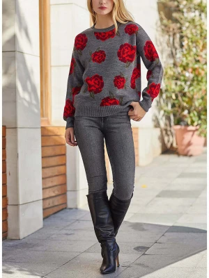 LA Angels Sweter w kolorze szaro-czerwonym rozmiar: S