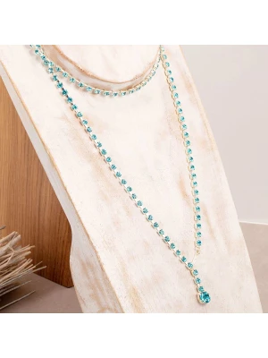 LA CHIQUITA Naszyjnik "Galane" z kryształami - dł. 70 cm rozmiar: onesize