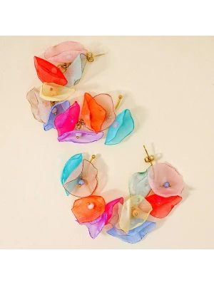 LA CHIQUITA Pozłacane kolczyki-wkrętki "Flowers Bouquet Steel" rozmiar: onesize