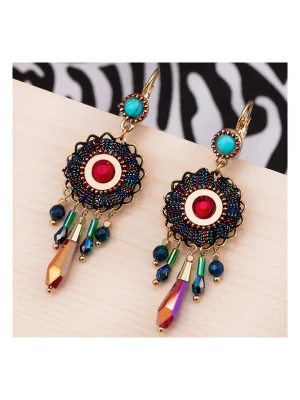 LA CHIQUITA Pozłacane kolczyki z kryształami rozmiar: onesize