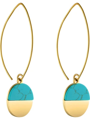 LA CHIQUITA Pozłacane kolczyki z turkusami rozmiar: onesize