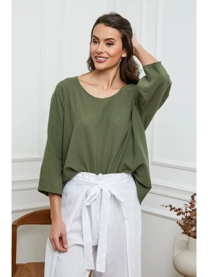 La Compagnie Du Lin Bluzka "Fraiche" w kolorze khaki rozmiar: XXL