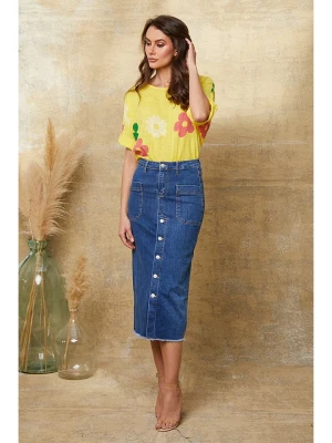 La Compagnie Du Lin Koszulka "Aphrodite" w kolorze żółtym ze wzorem rozmiar: XXL