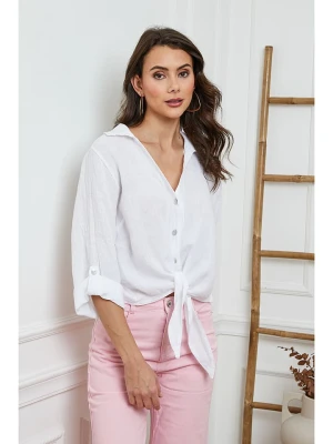 La Compagnie Du Lin Lniana bluzka "Josue" w kolorze białym rozmiar: L