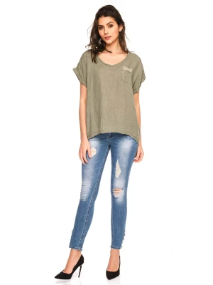Joséfine Lniana koszulka "Bello" w kolorze khaki rozmiar: XL