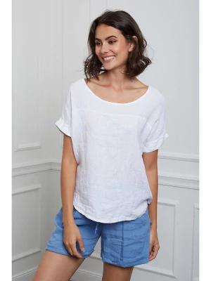 La Compagnie Du Lin Lniana koszulka "Felicia" w kolorze białym rozmiar: M