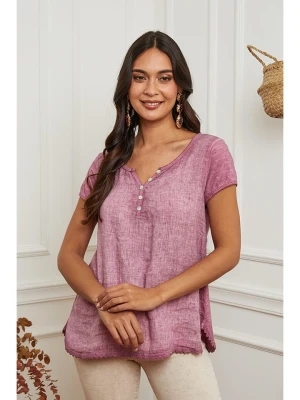 La Compagnie Du Lin Lniana koszulka w kolorze jasnoróżowym rozmiar: L