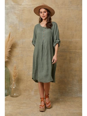 La Compagnie Du Lin Lniana sukienka "Cadence" w kolorze khaki rozmiar: S