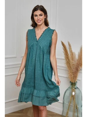 La Compagnie Du Lin Lniana sukienka "Essentiel" w kolorze zielonym rozmiar: S