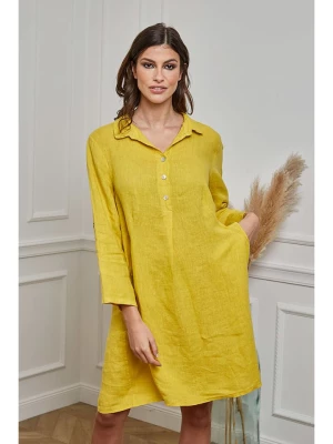 La Compagnie Du Lin Lniana sukienka "Hava" w kolorze żółtym rozmiar: S