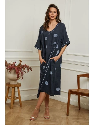 La Compagnie Du Lin Lniana sukienka "Iloula" w kolorze granatowym rozmiar: XXL