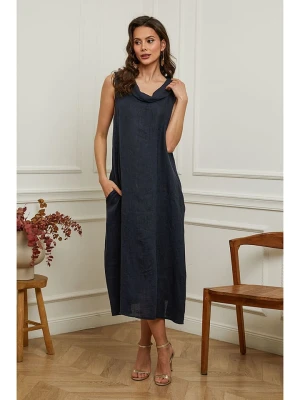 La Compagnie Du Lin Lniana sukienka "Imenn" w kolorze granatowym rozmiar: S