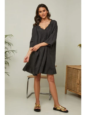 La Compagnie Du Lin Lniana sukienka "Jasmine" w kolorze czarnym rozmiar: XXL