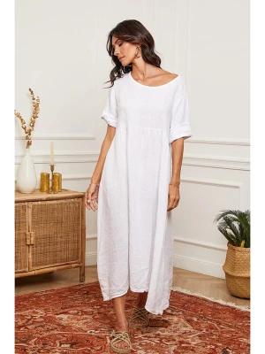 La Compagnie Du Lin Lniana sukienka w kolorze białym rozmiar: L