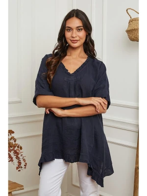 La Compagnie Du Lin Lniana tunika w kolorze granatowym rozmiar: S