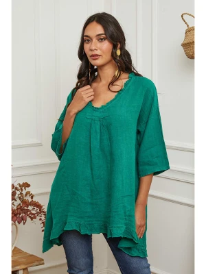 La Compagnie Du Lin Lniana tunika w kolorze zielonym rozmiar: L