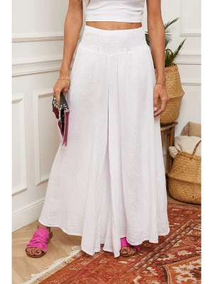 La Compagnie Du Lin Lniane spodnie "Dagor" w kolorze białym rozmiar: XL