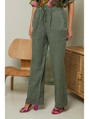 La Compagnie Du Lin Lniane spodnie "Nadira" w kolorze khaki rozmiar: XXL