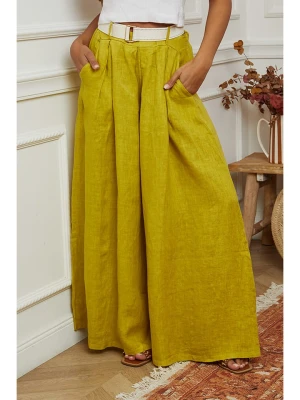 La Compagnie Du Lin Lniane spodnie w kolorze żółtym rozmiar: S