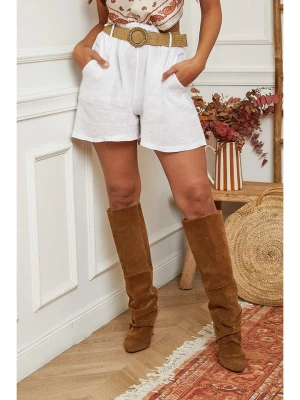 La Compagnie Du Lin Lniane szorty w kolorze białym rozmiar: XL