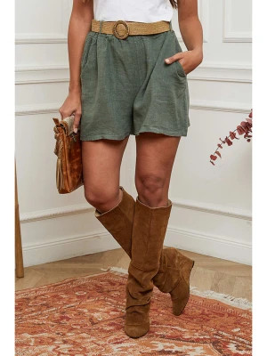 La Compagnie Du Lin Lniane szorty w kolorze khaki rozmiar: M