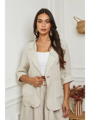 La Compagnie Du Lin Lniany blezer w kolorze beżowym rozmiar: XXL