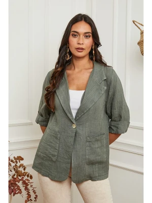La Compagnie Du Lin Lniany blezer w kolorze khaki rozmiar: XL