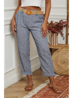 La Compagnie Du Lin Spodnie w kolorze niebieskim rozmiar: XL