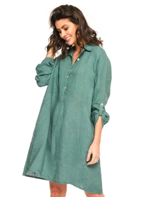 La Compagnie Du Lin Sukienka lniana "Sandrina" w kolorze zielonym rozmiar: XL
