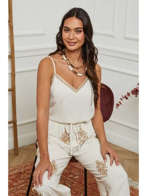 La Compagnie Du Lin Top w kolorze kremowym rozmiar: S