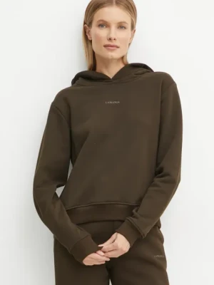 Zdjęcie produktu La Mania bluza ALI damska kolor brązowy z kapturem gładka ALI
