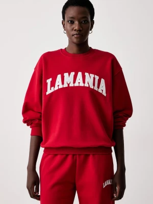La Mania bluza damska z bawełną RUFFIE czerwony