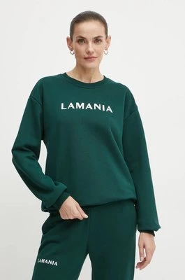 La Mania bluza HAPPY.3 damska kolor zielony z nadrukiem HAPPY.3