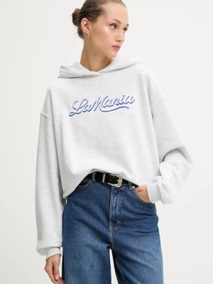 La Mania bluza LUMA damska kolor szary z kapturem melanżowa LUMA