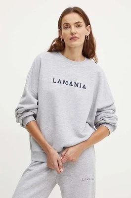 La Mania bluza PL damska kolor szary melanżowa RETRO