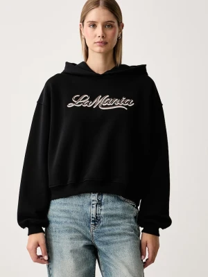 La Mania bluza z kapturem damska z bawełną LUMA czarny