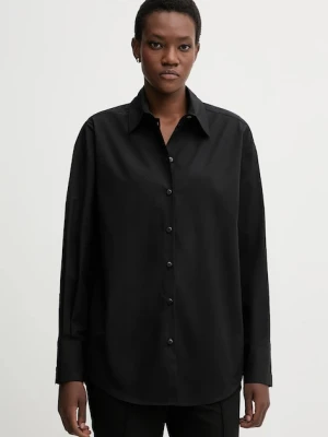 La Mania koszula bawełniana ZENITH damska kolor czarny relaxed z kołnierzykiem klasycznym ZENITH