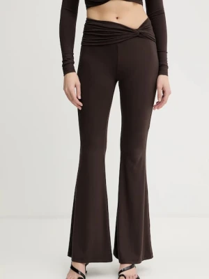 La Mania legginsy JULIEN damskie kolor brązowy gładkie JULIEN