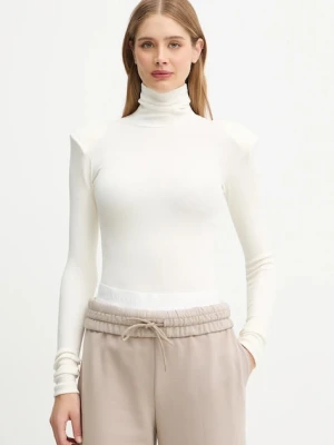 La Mania longsleeve FREJA damski kolor beżowy z golfem FREJA