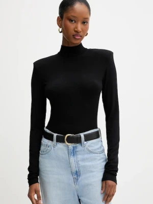 La Mania longsleeve LOREN kolor czarny z półgolfem LOREN