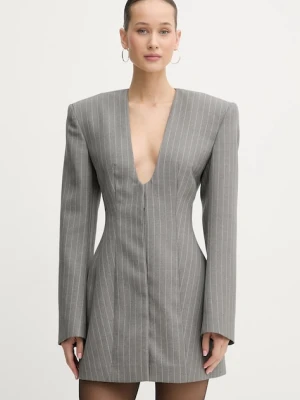 La Mania marynarka wełniana SELVIE kolor szary jednorzędowa wzorzysta SELVIE