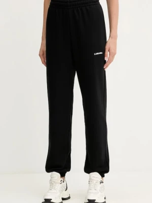 La Mania spodnie dresowe kolor czarny dopasowane high waist