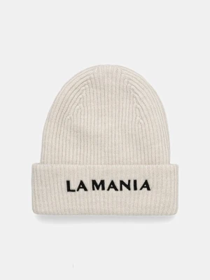 La Mania czapka z wełny merino MAEVE kolor beżowy MAEVE