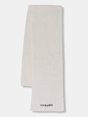 La Mania szalik wełniany MAEVE kolor beżowy gładki MAEVE